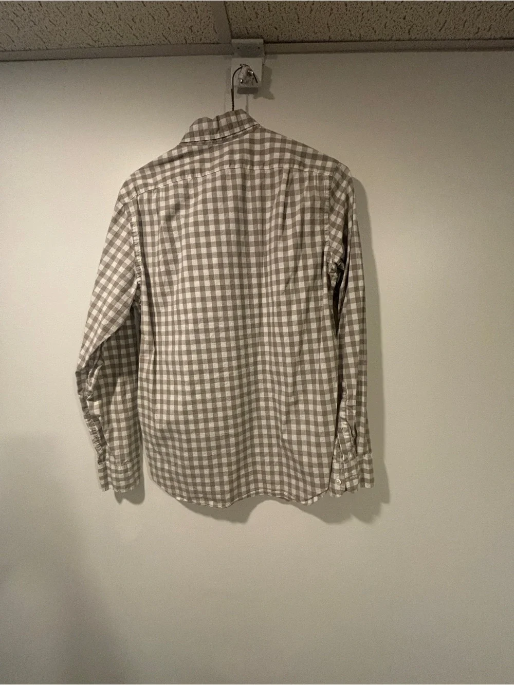 Jcrew Men's Button-Down Check Shirt - Beige/White